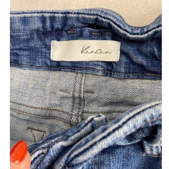 Kancan Jeans Womens Size 27 Medium Wash Denim Straight Distress - Picture 3 of 11